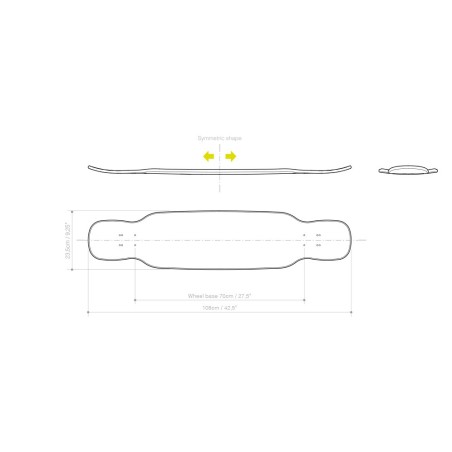 GOAT Soul - 108cm - Plateau de longboard
