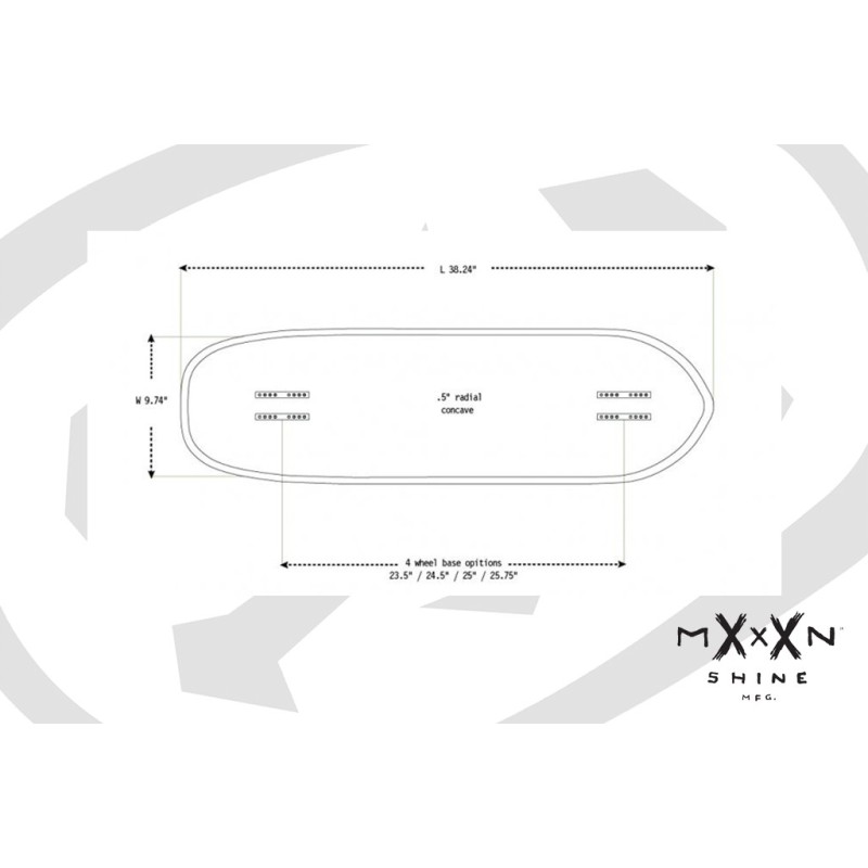 MOONSHINE Outlaw 97,2cm - Plateau de longboard