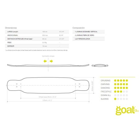 GOAT Uzume - 120cm - Plateau de longboard