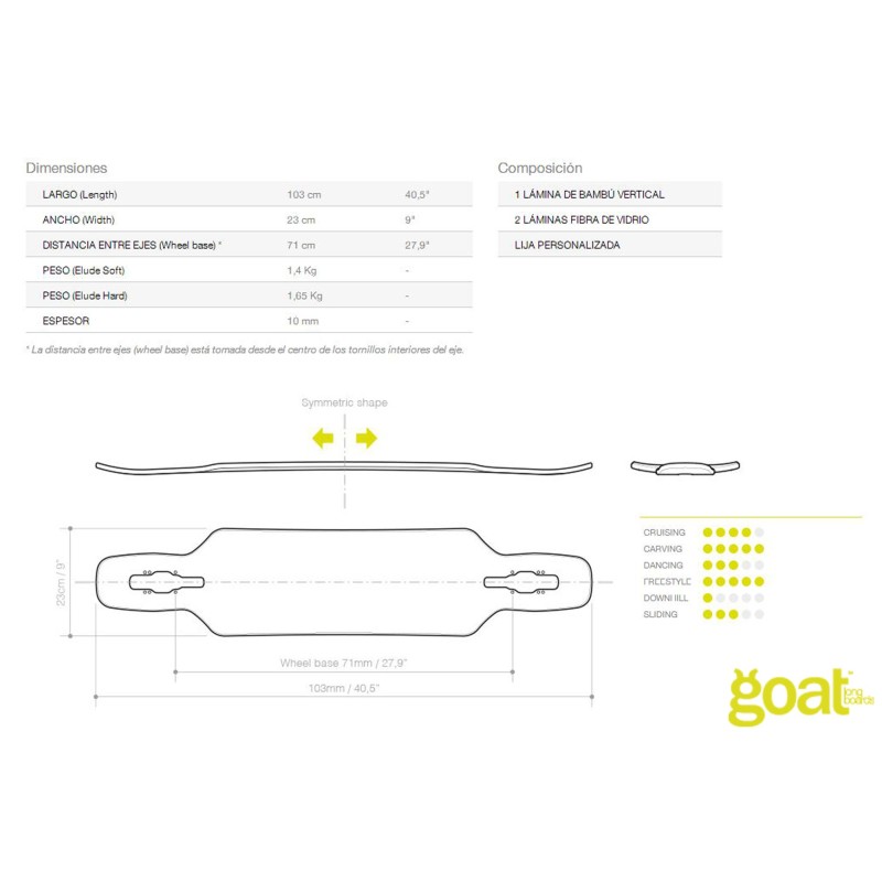 GOAT Elude - 103cm - Plateau de longboard