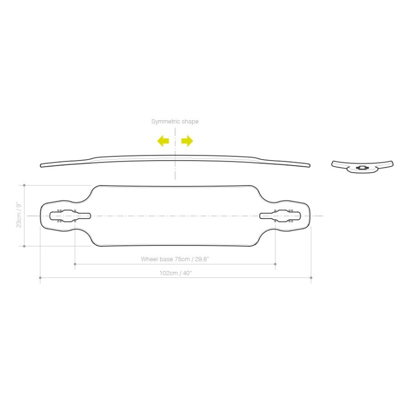 GOAT Zero1 - 102cm - Plateau de longboard
